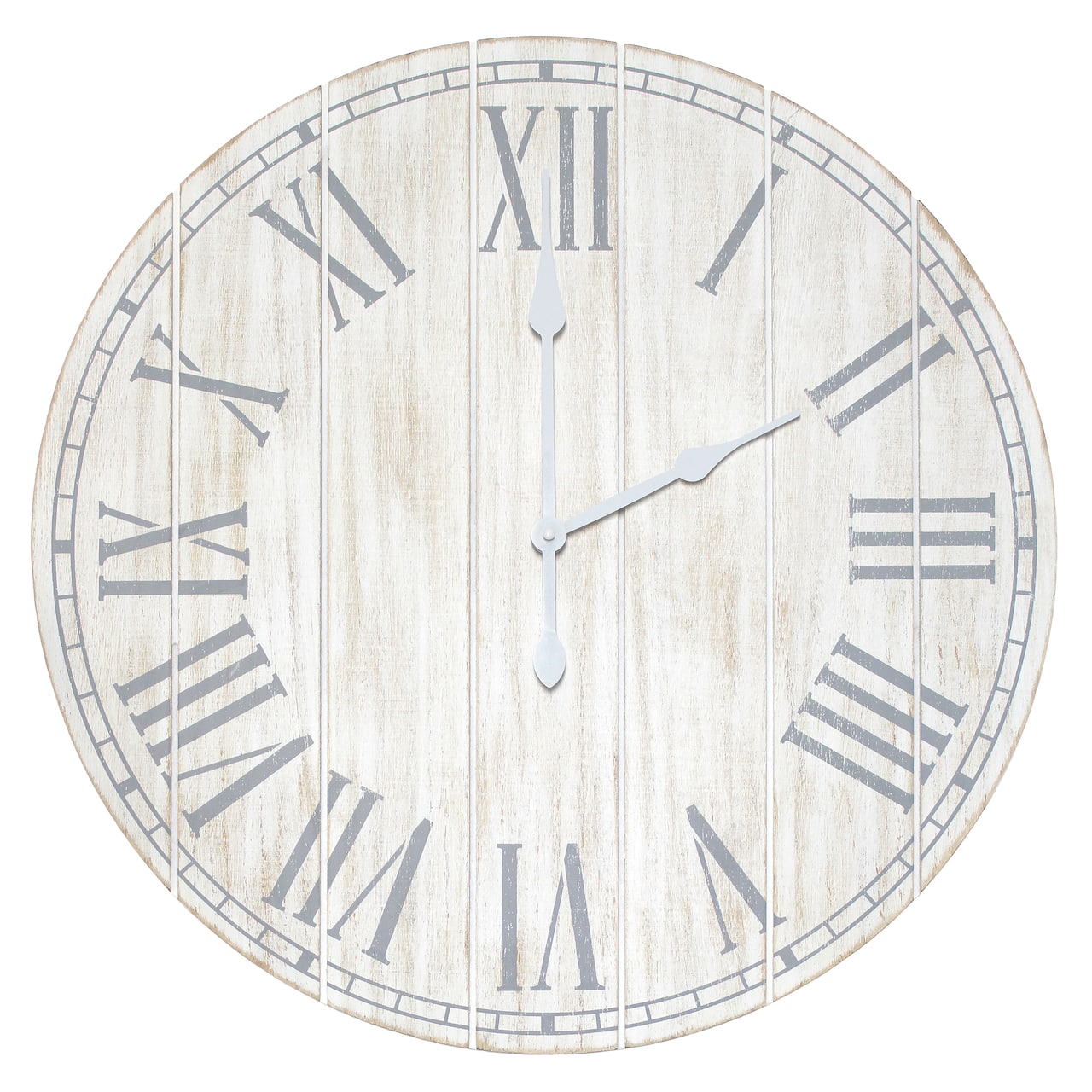 Elegant Designs 23&#x22; Wood Plank Coastal Wall Clock